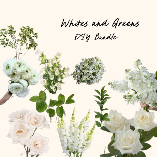 Whites and Greens DIY Flower Bundle